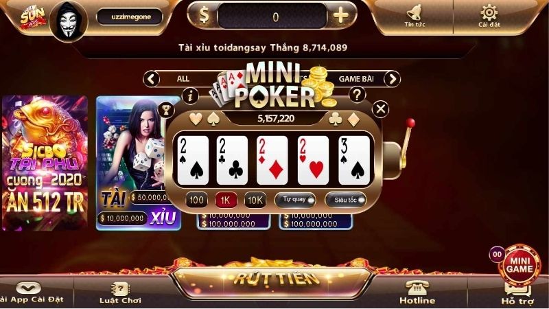 Mini Poker Sunwin | Bí Kíp Thắng Lớn Chuẩn Cao Thủ