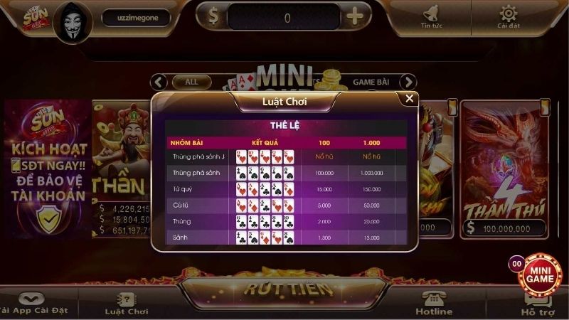 Mini Poker Sunwin | Bí Kíp Thắng Lớn Chuẩn Cao Thủ